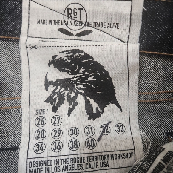 RGT Rogue Territory- Stanton // 15oz Indigo Jeans, Size 32 - Picture 11 of 12